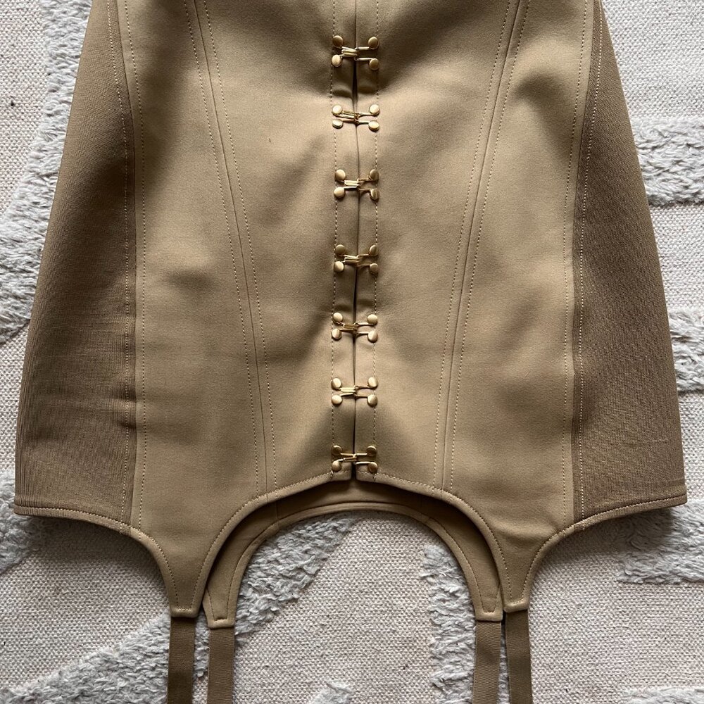 Dion Lee Khaki Corset Garter Miniskirt